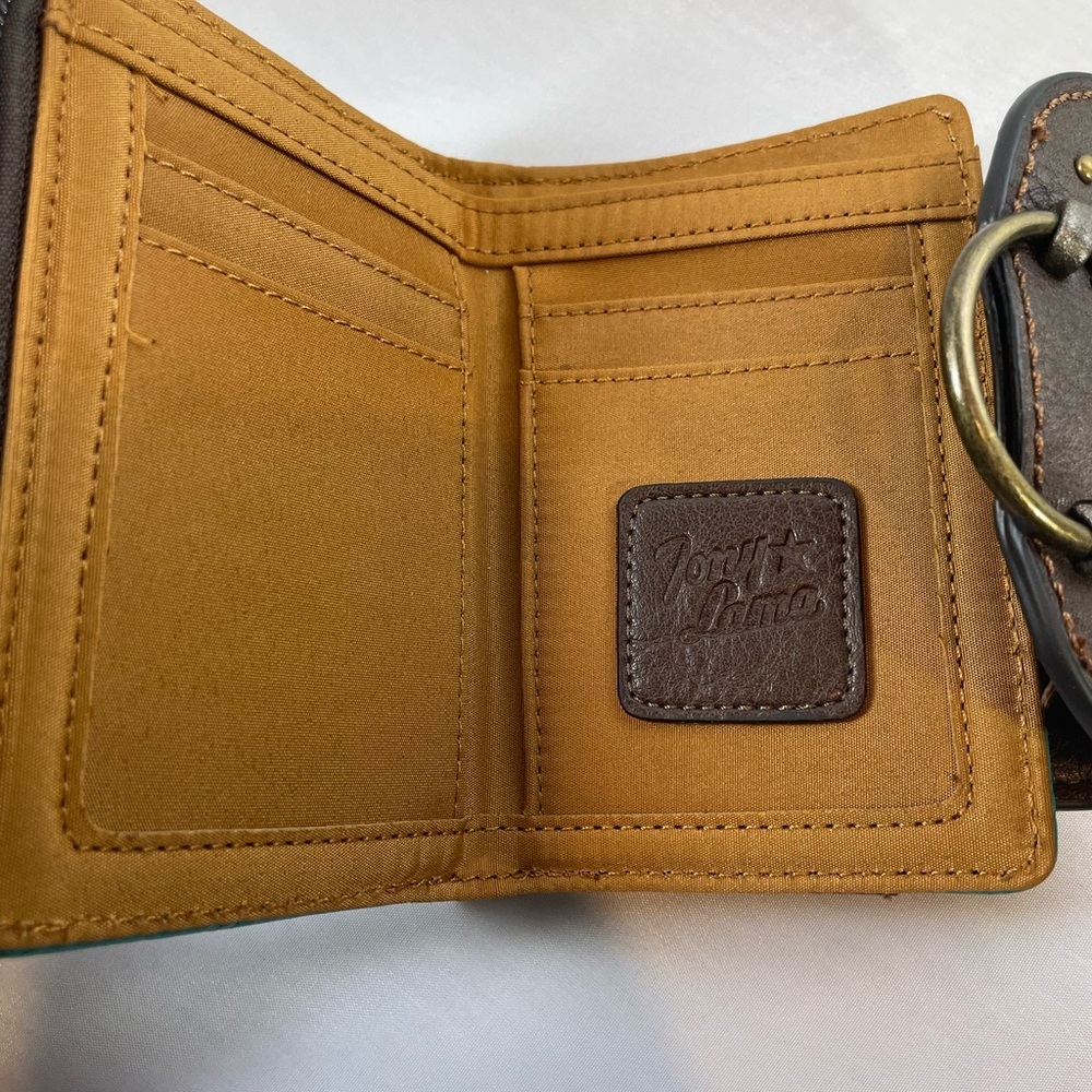 Tony Lama Teal and Brown Clutch Wristlet - Picture 3 of 4